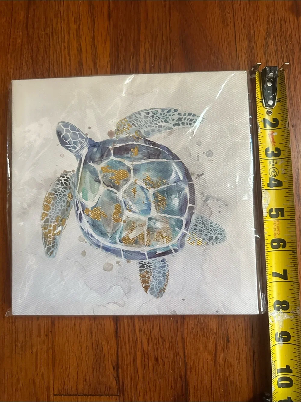 Coastal Turtle and Starfish Wall Art Set - Blue and Gold